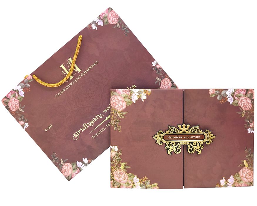 Dark Mauve Wedding Card-King of Cards