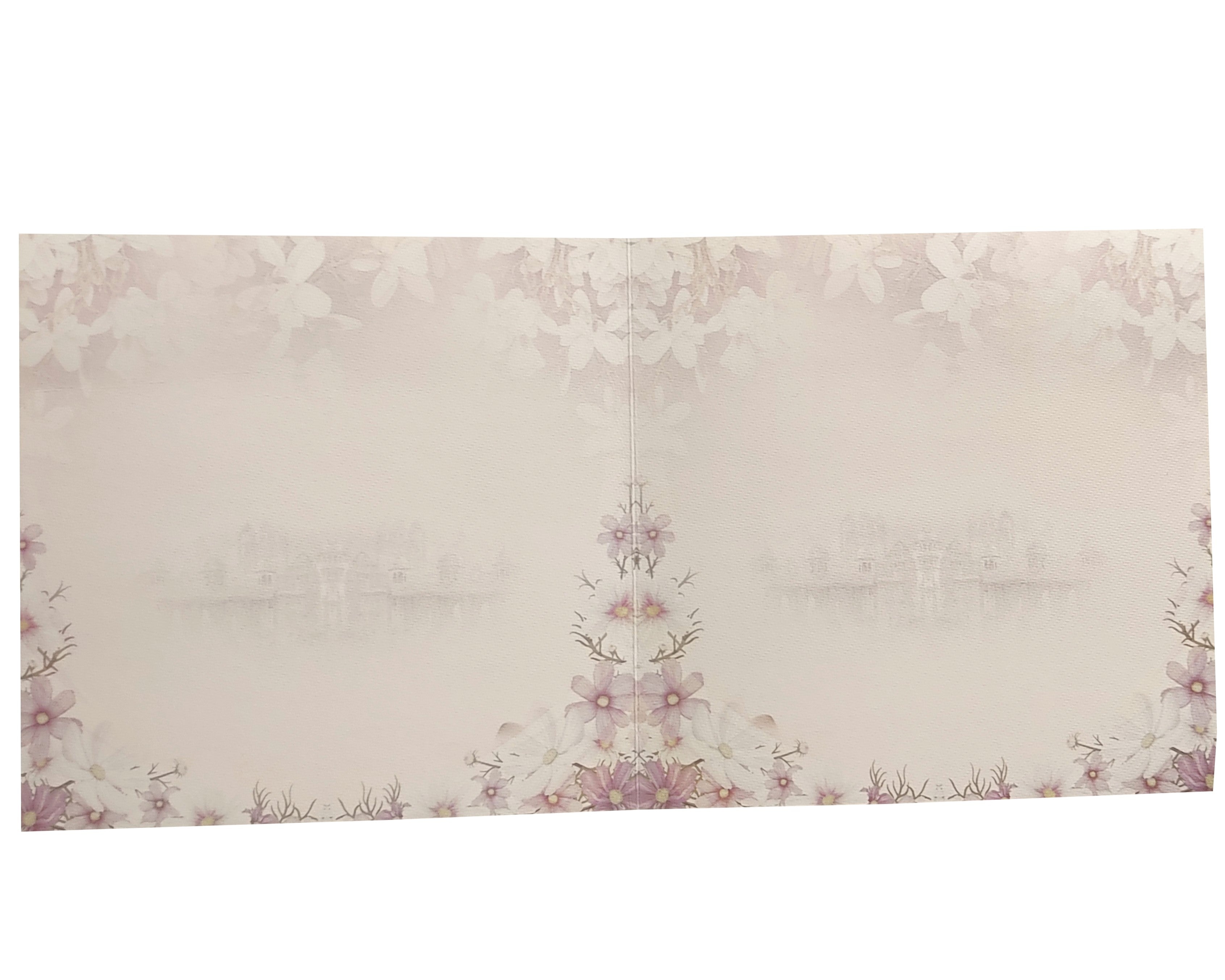 Pink Floral Chariot Nameplate Wedding Card-KNKD8101