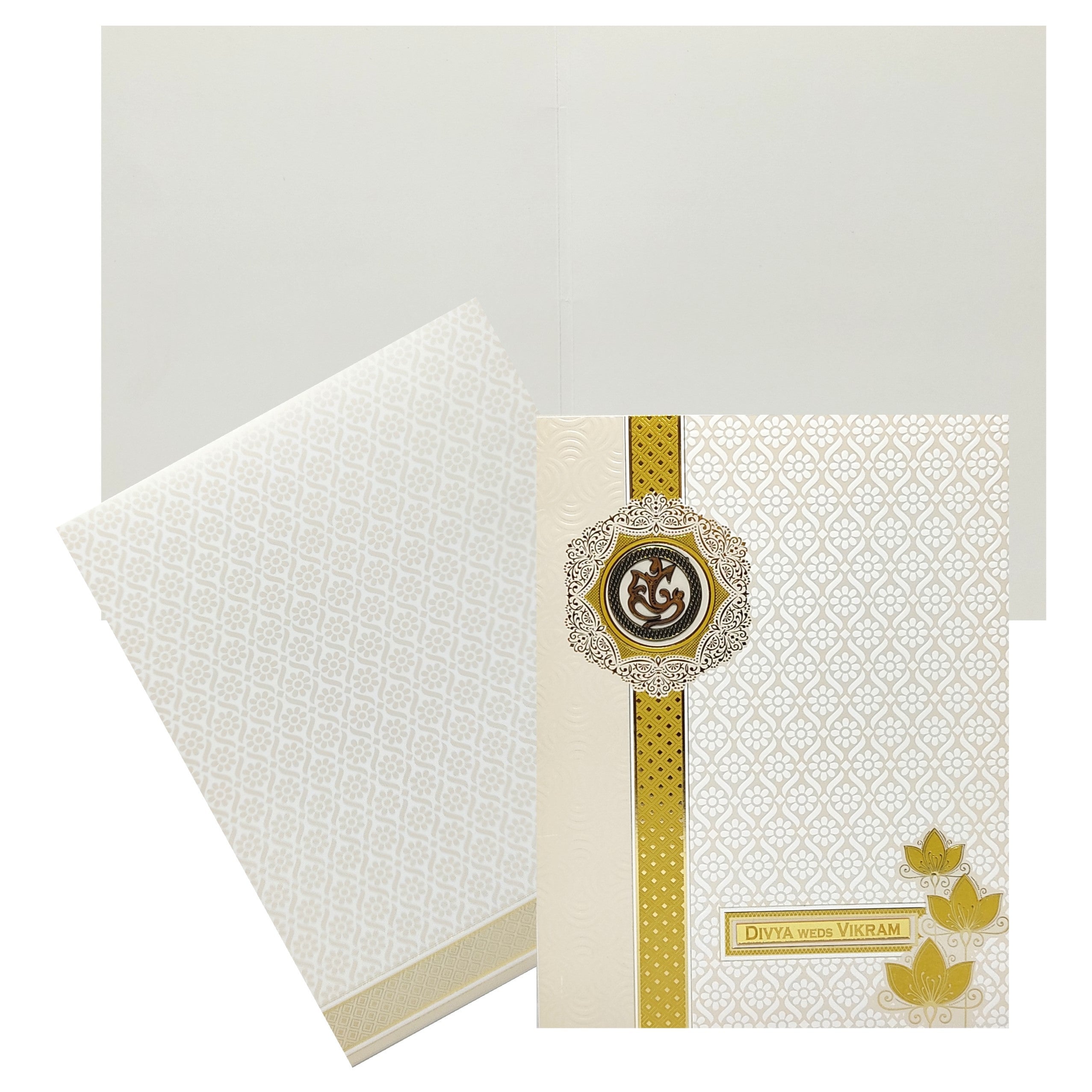 Gold Floral Invitation Card-KNK4101W