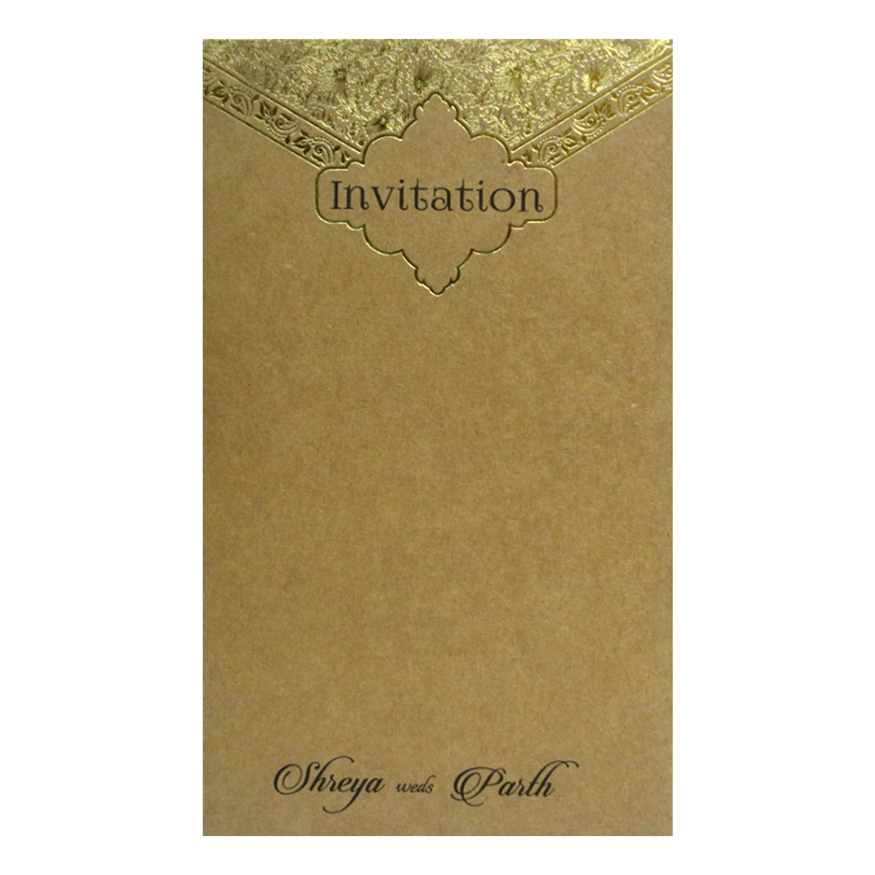 Brown Arch Single Sheet Invitation Card-King of Cards