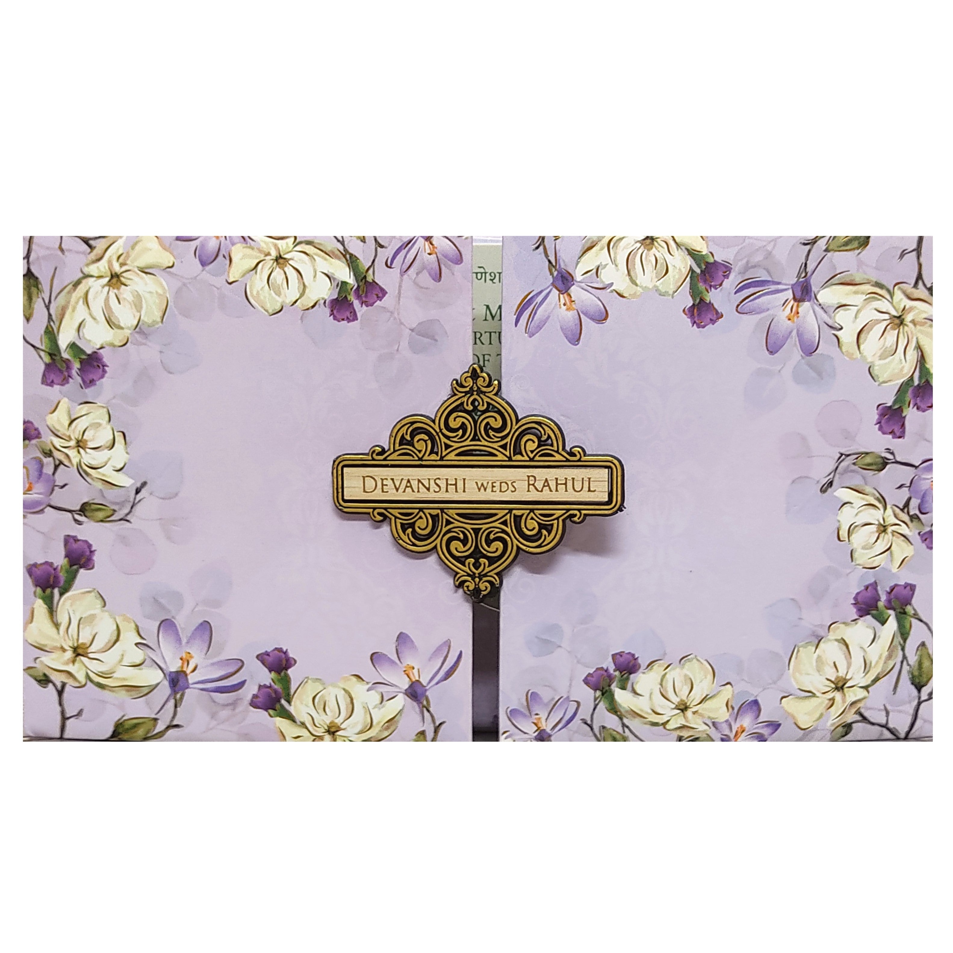Light Pastel Purple Floral Invitation-KVN06380