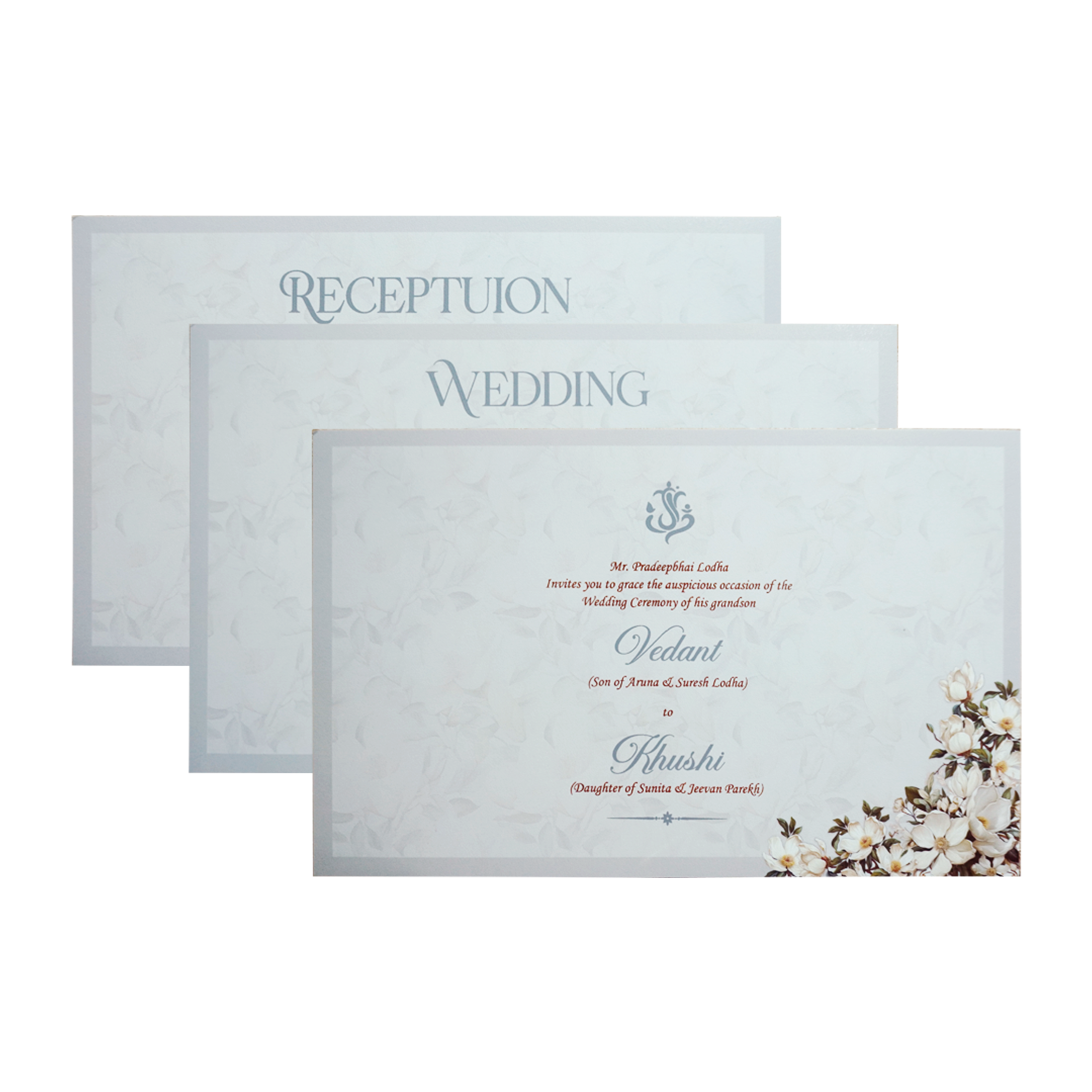 Grey Premium Padded Invitation Card-Kpr24180