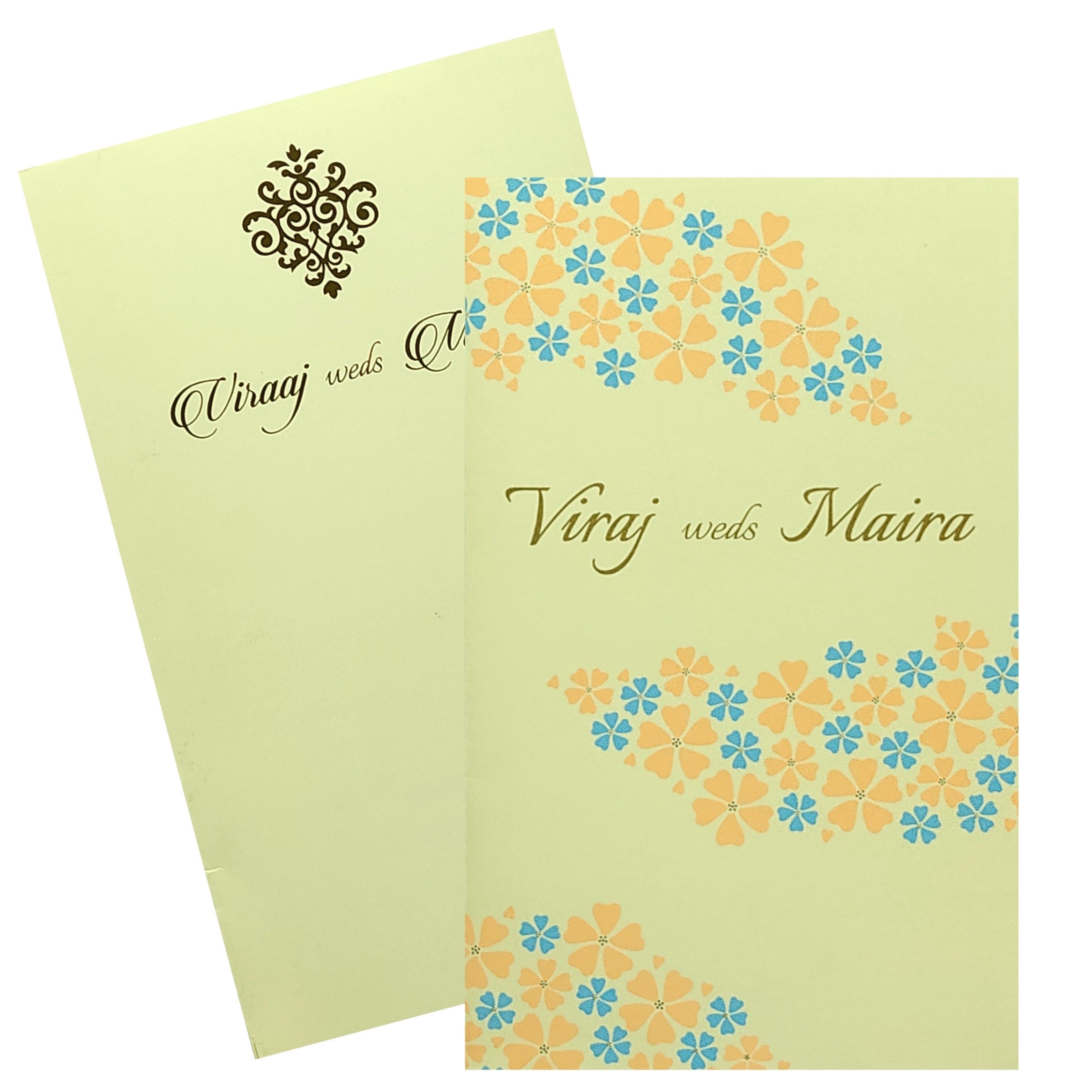 Beige Floral Invitation Card-KRC29872