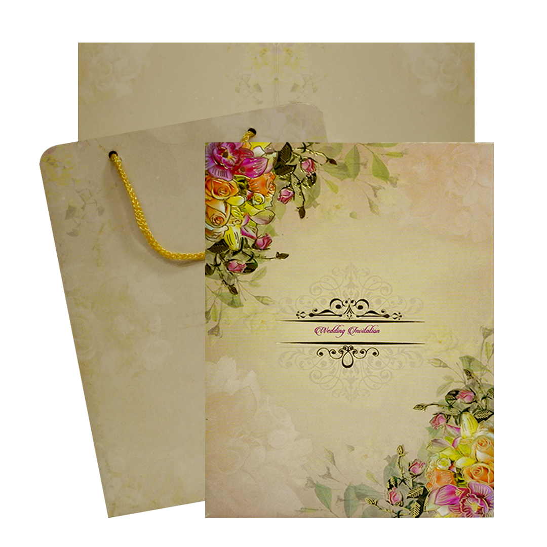 Colourful Cream Classic Offset Invitation Card-KNCA211C