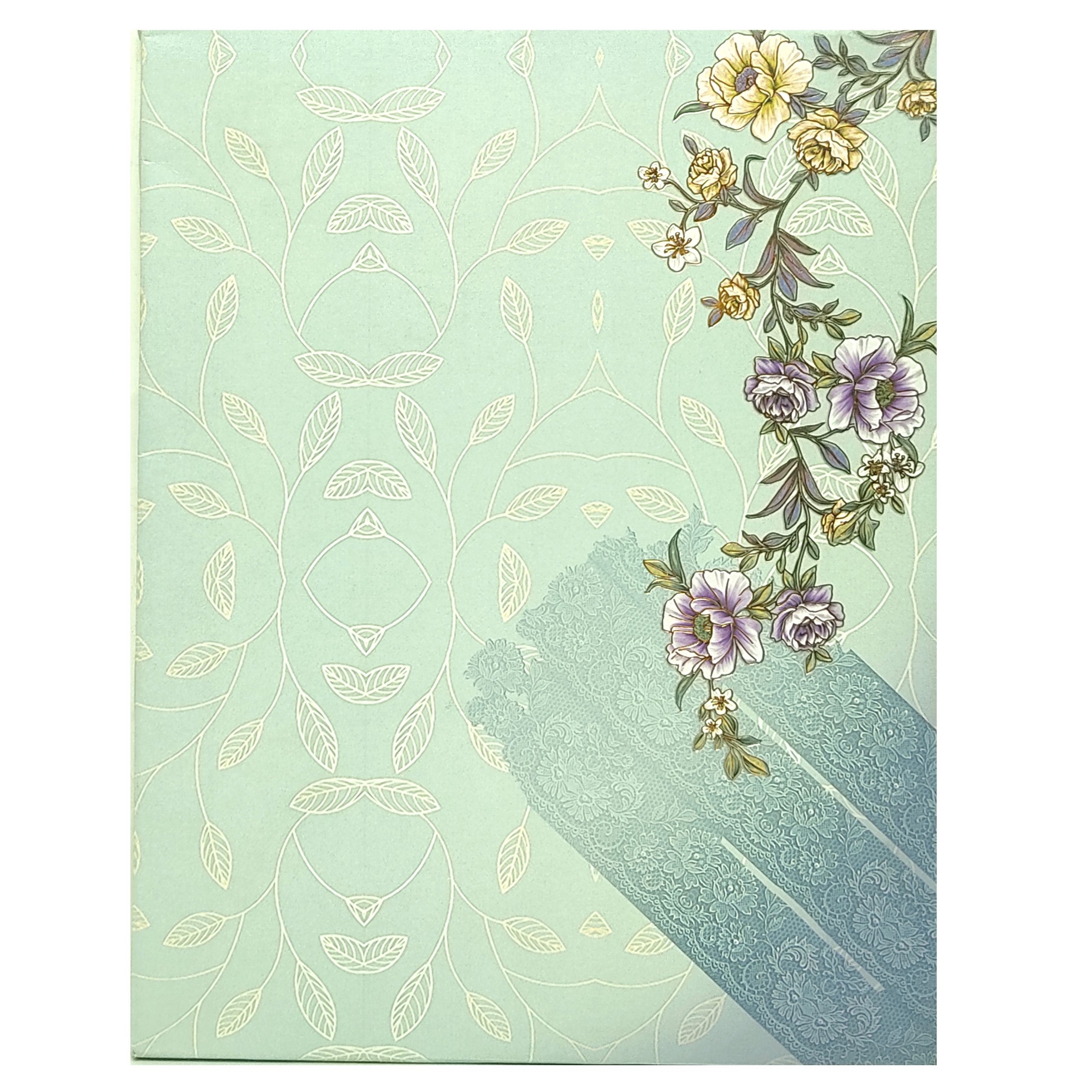 Light blue flower design scodix invitation card-KNPO02AB