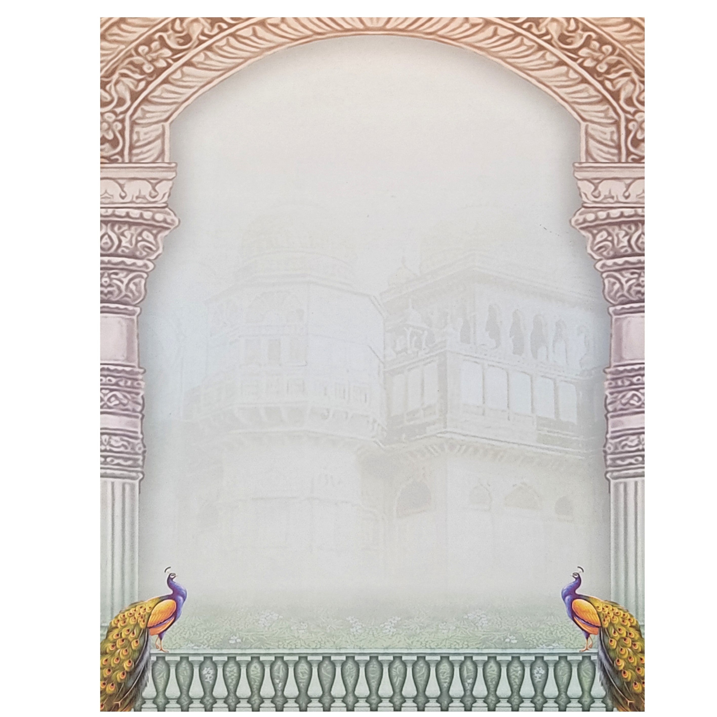 Bride And Groom With Palace View In Gold Foiling Print-KNKJ1095-King of Cards