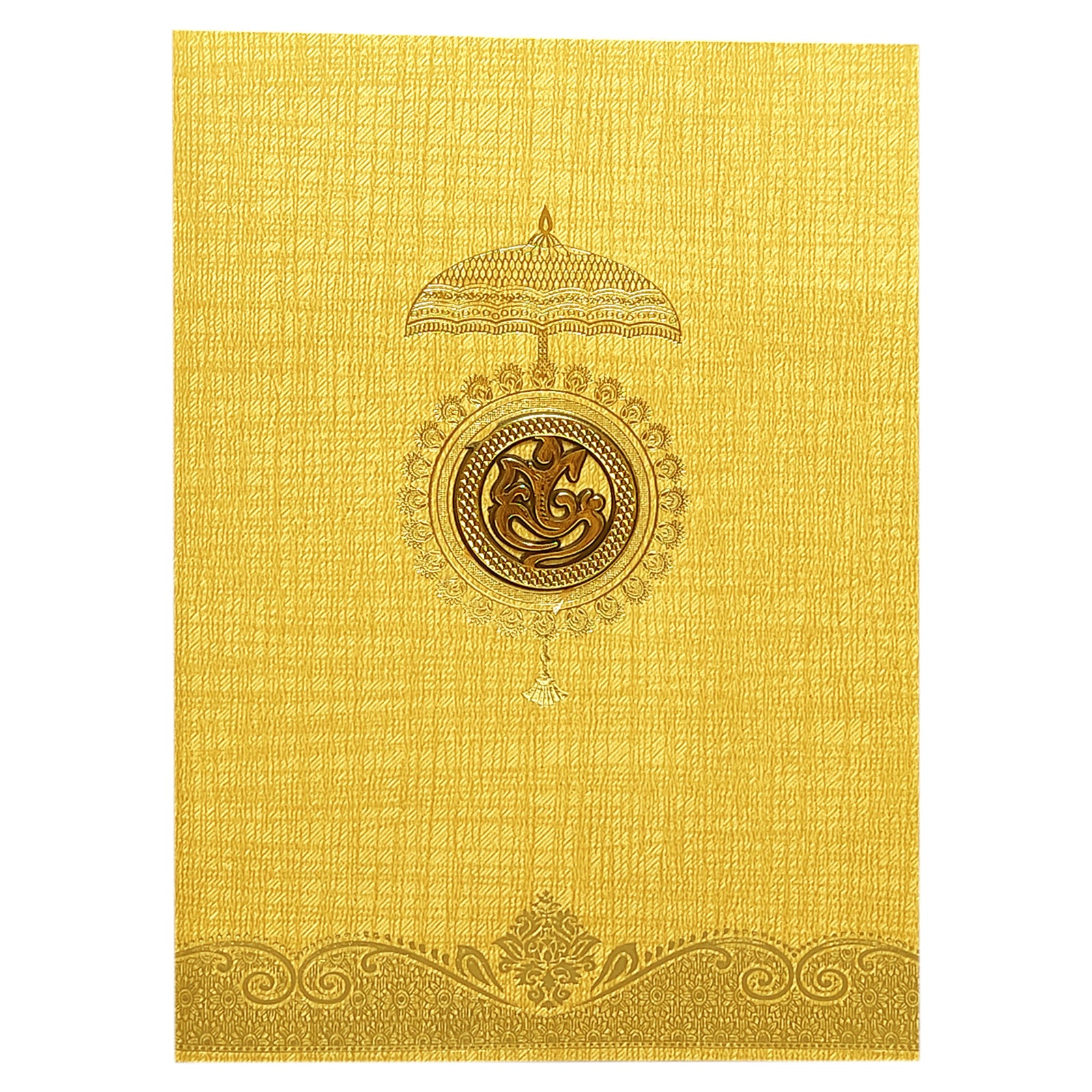 Brown Gold Ganesha Invitation Card-KNCM24NG