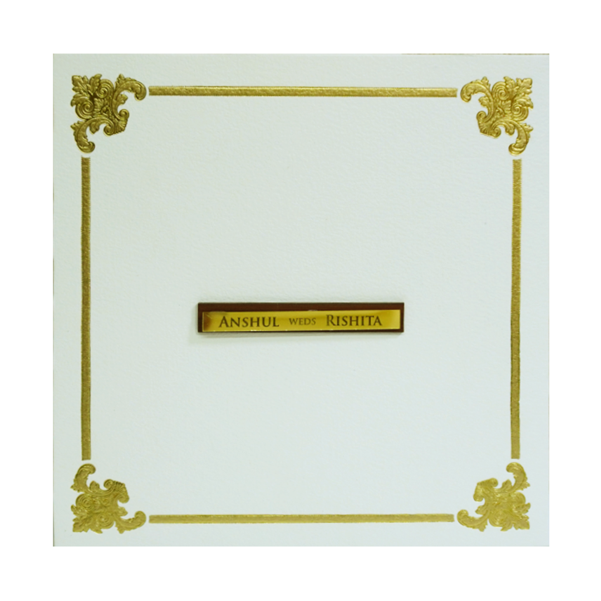 White Floral Box Wedding Card-KRC30711