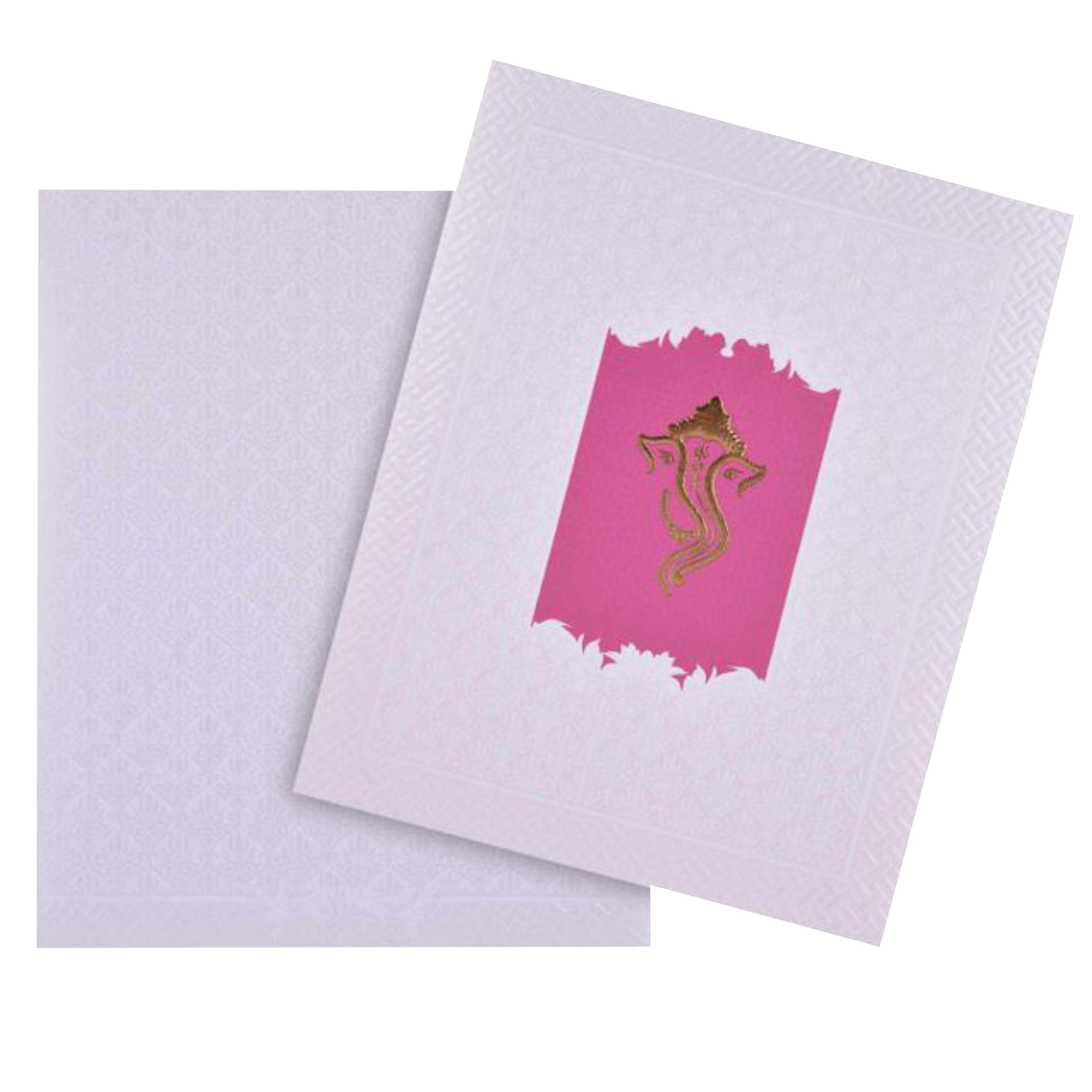 Lovely Pink Shading Gold foiling Ganesha Wedding Card - KNK4211