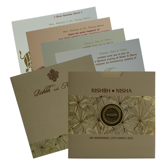 Pale Brown Wedding Invitation-King of Cards