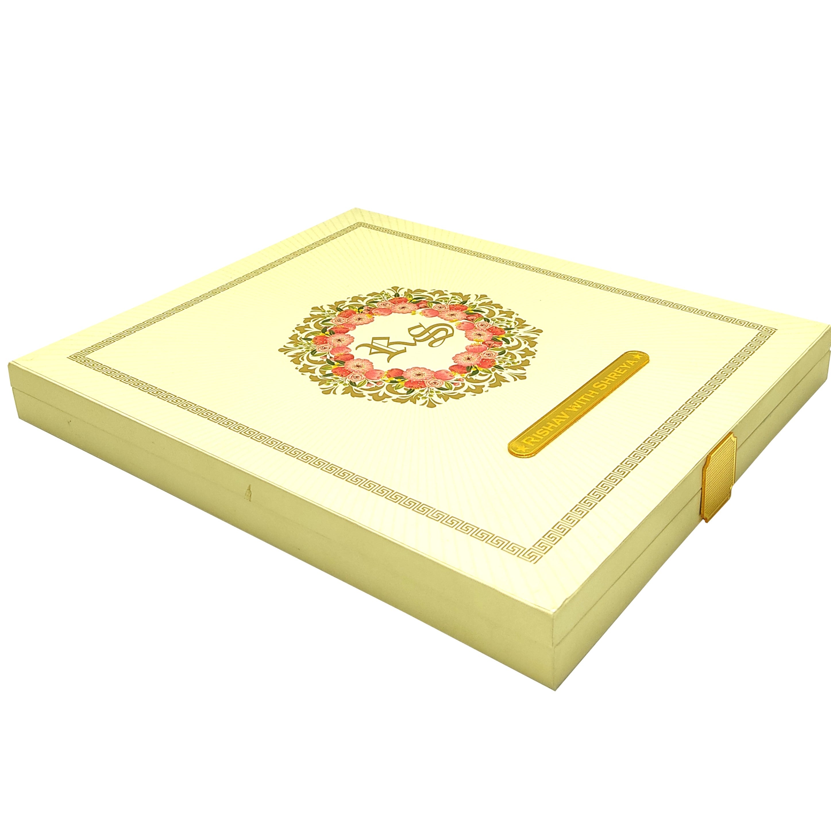 White Premium Bride and Groom Acrylic Box Invitation - KNKUP054