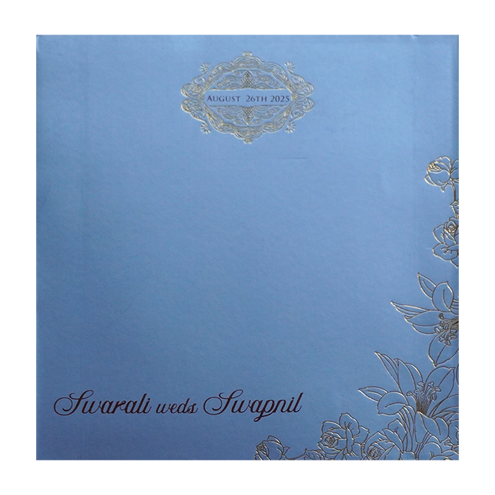 Light Blue Rose Wedding Card-King of Cards