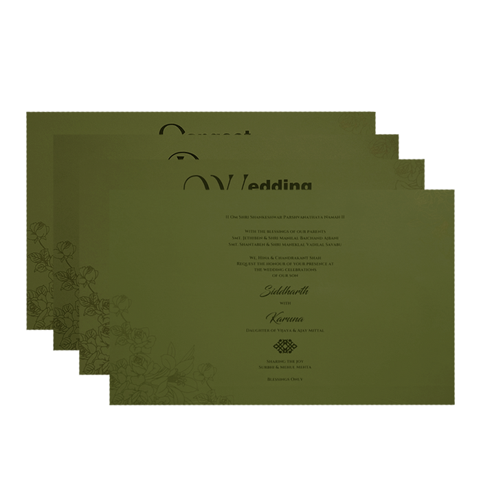 Lemon Grass Floral Wedding Card-King of Cards