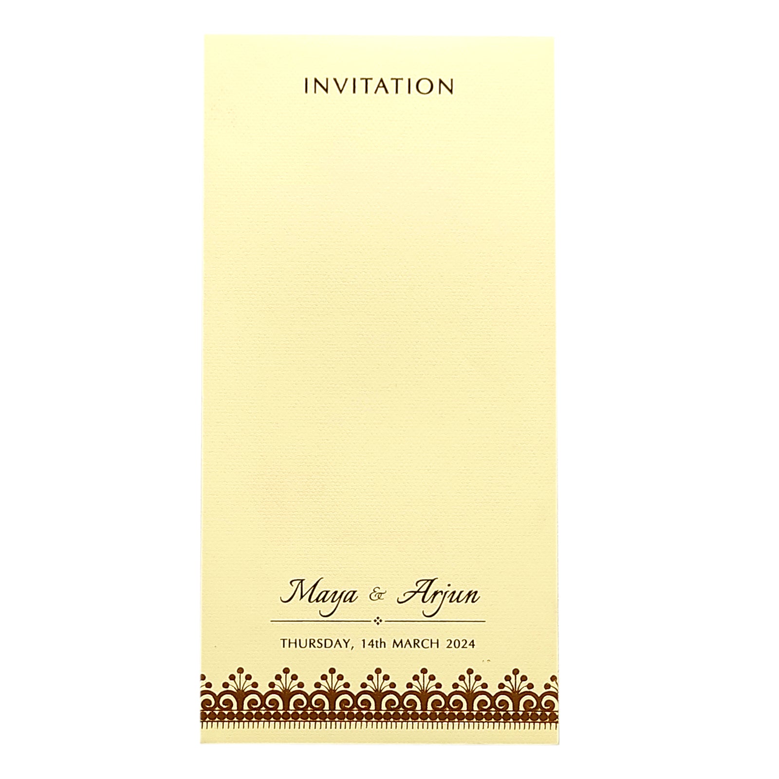 White Floral Single Invitation Card-KRCS6061