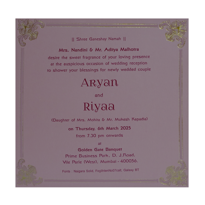 Plum Pink Floral Single Card-King of Cards