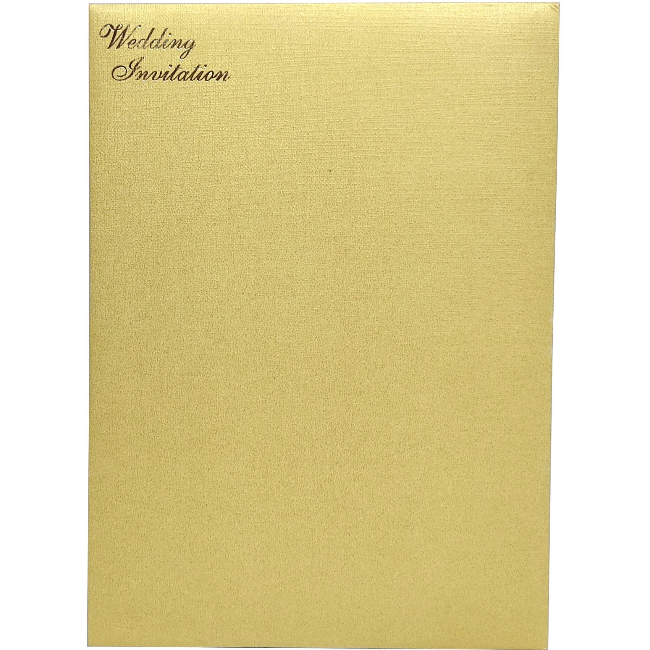 Gold Metallic Die Cut With Pink Wolly Invitation Card-KNCW19GI