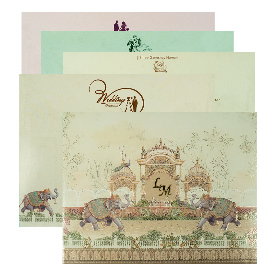 Check out Royal Elephant Palace Wedding Card at best price. ✅WhatsApp Support ✅Express Delivery.|King of cards.