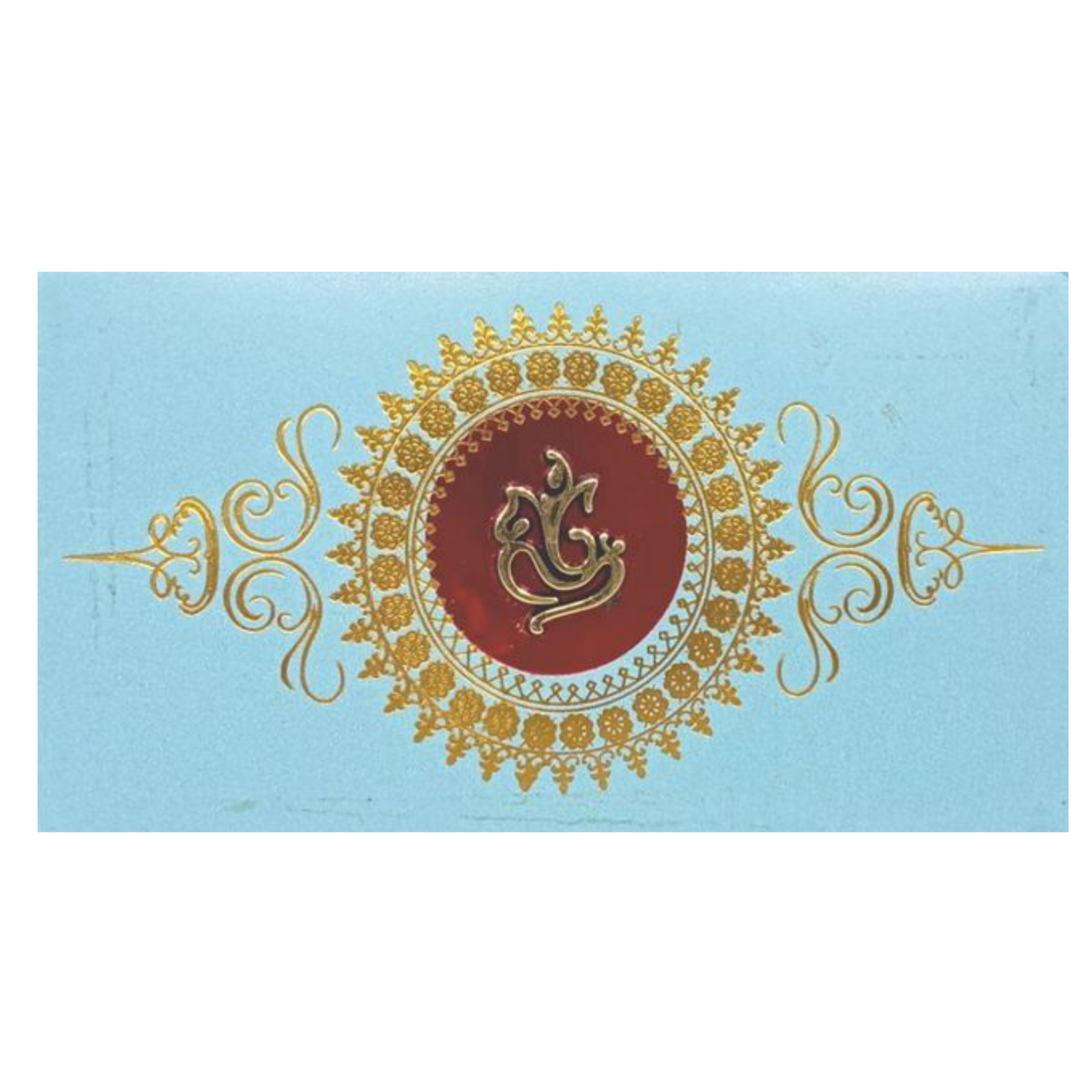 Gorgeous Ganesha With Blue Shading Padded Personal Card - KNPSU004