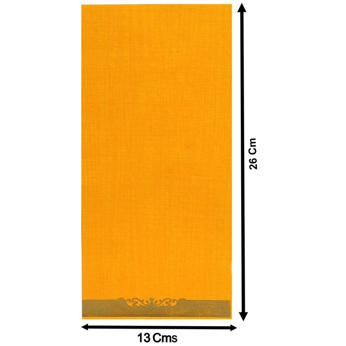 Orange kadhi single sheet gold invitation card-King of Cards