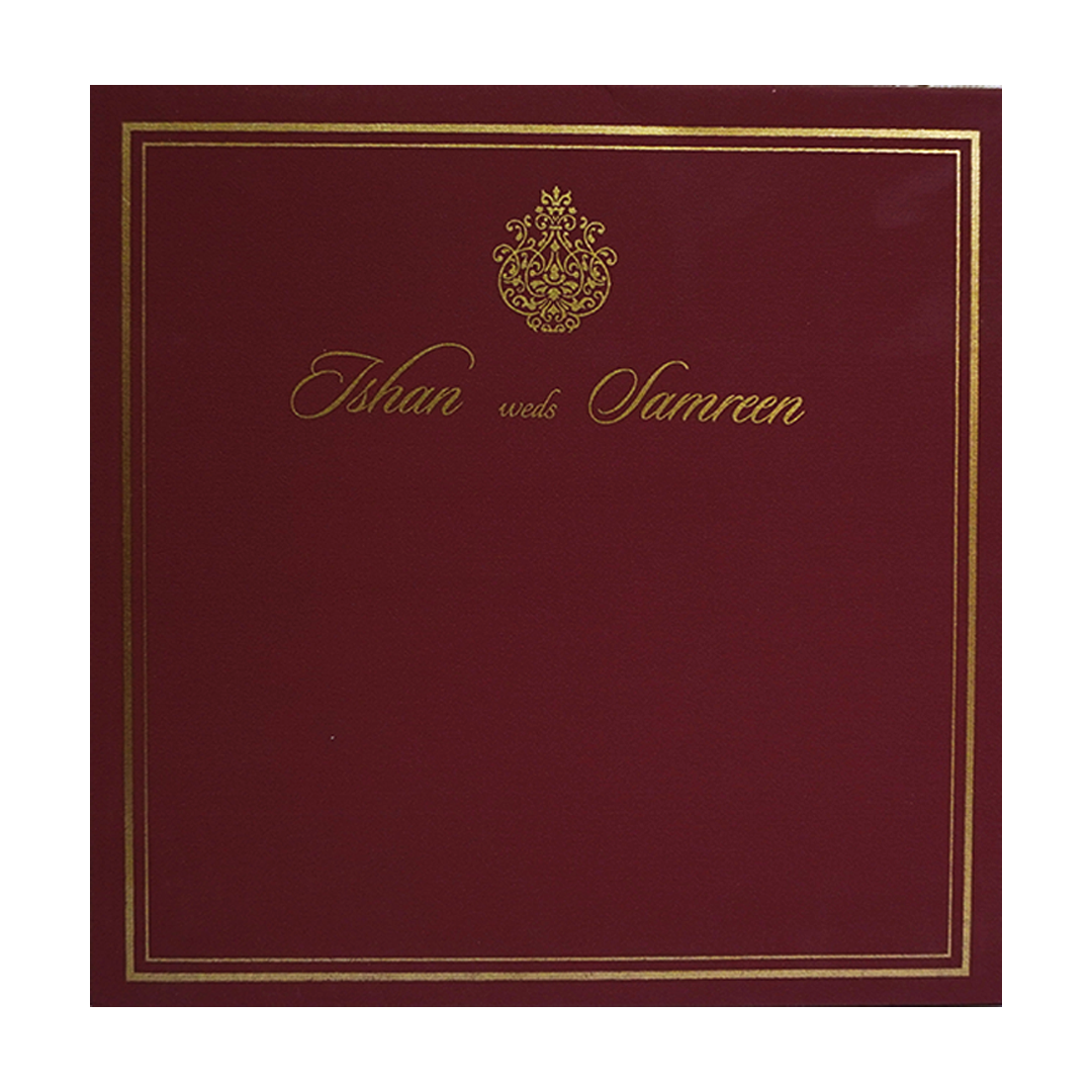 Maroon Ganesha Wedding Invitation-KRC30422