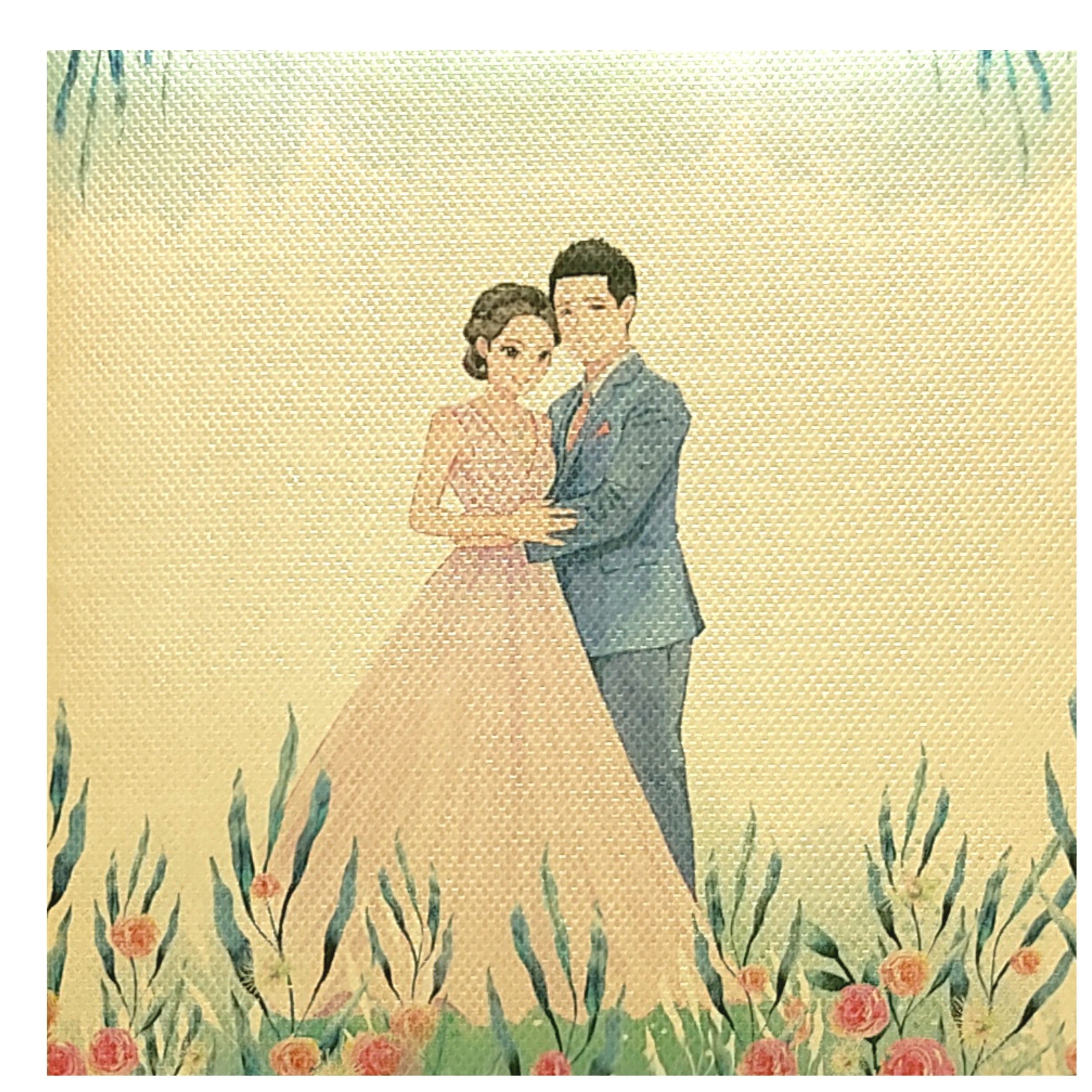 Sandal Caricature Padded Invitation Card-KRC29430