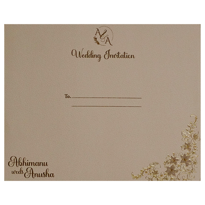 Cream Pink Floral Wedding Card-King of Cards