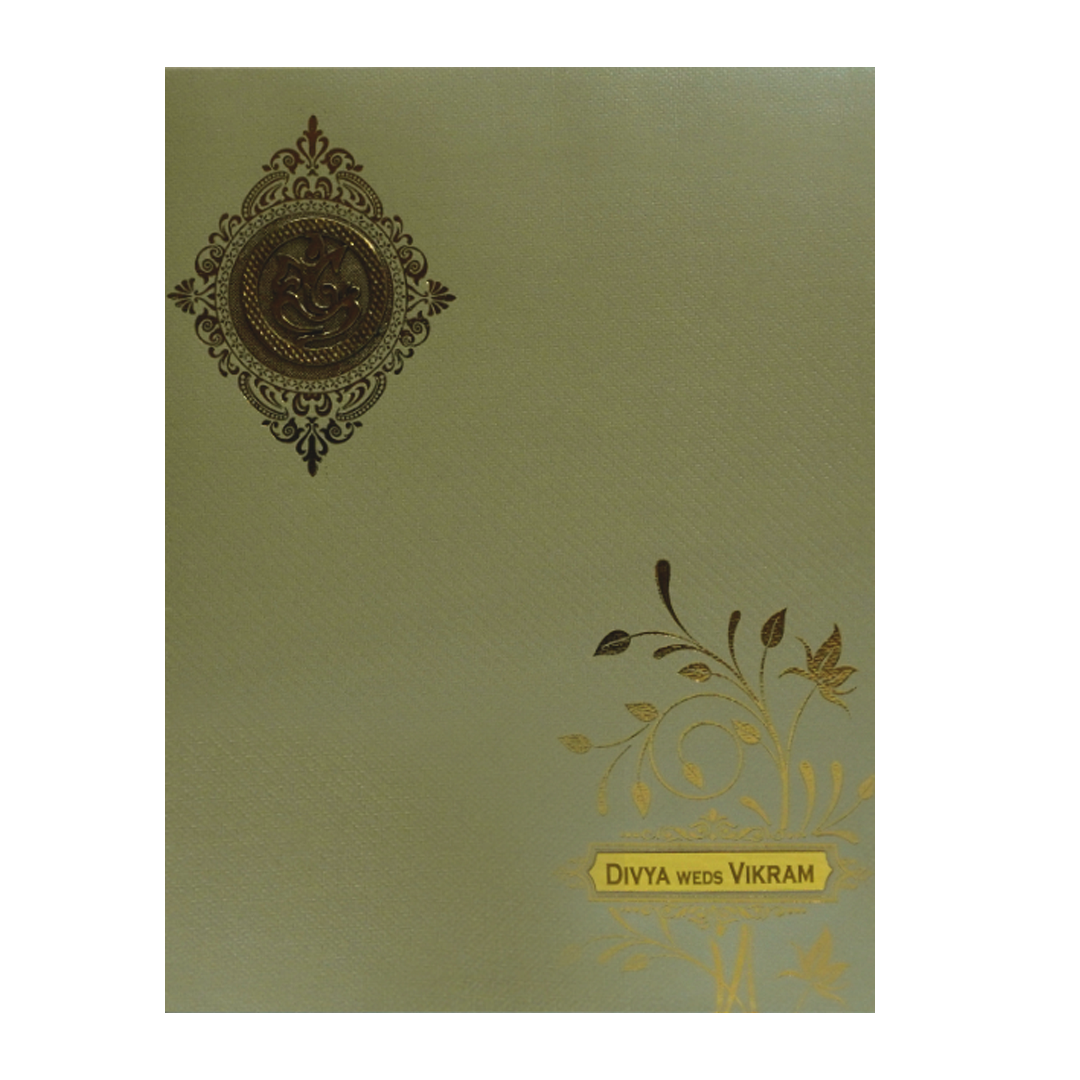 Light Olive Green Wedding Card-KNKGN5026