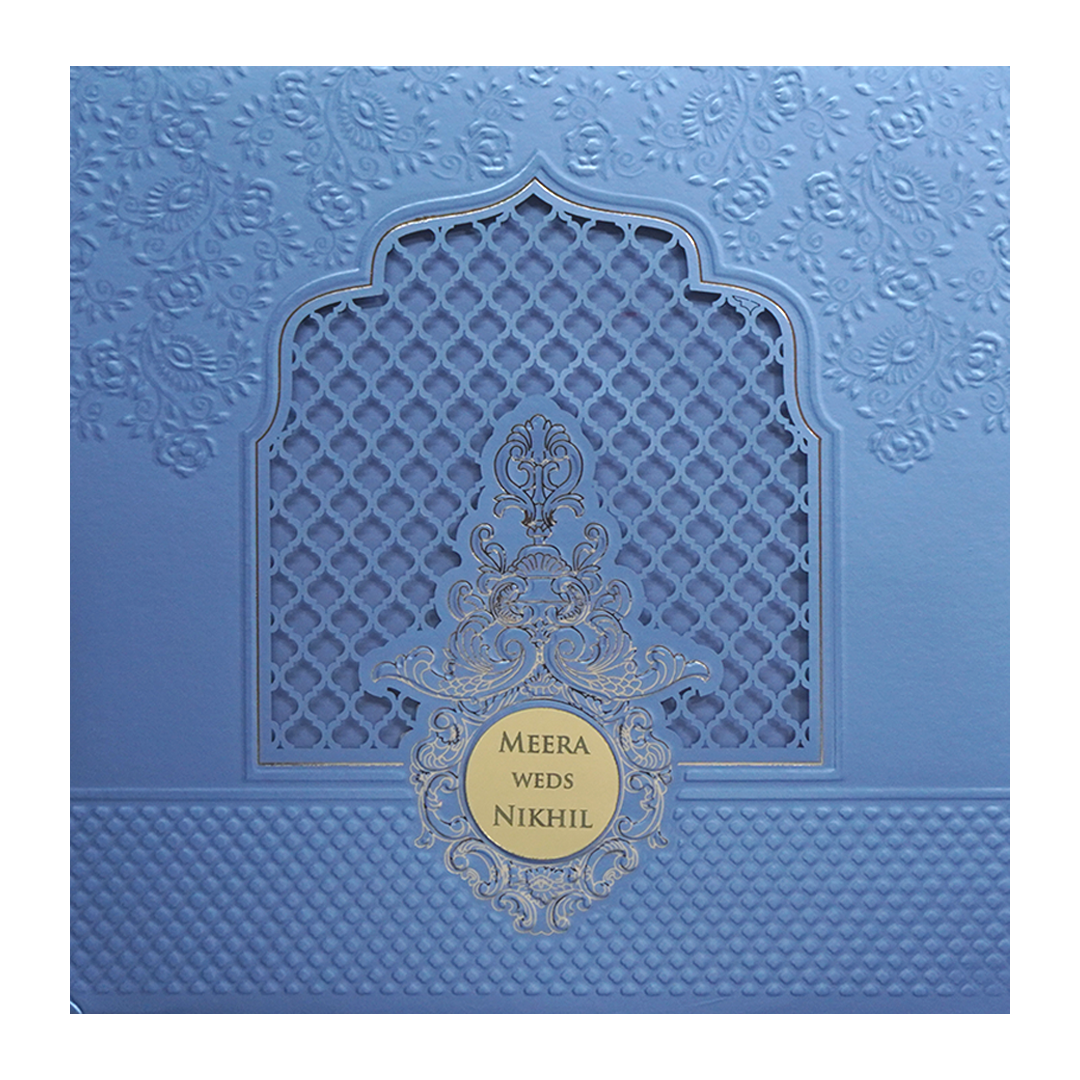 Light Blue MDF Wedding Card-KPR09200