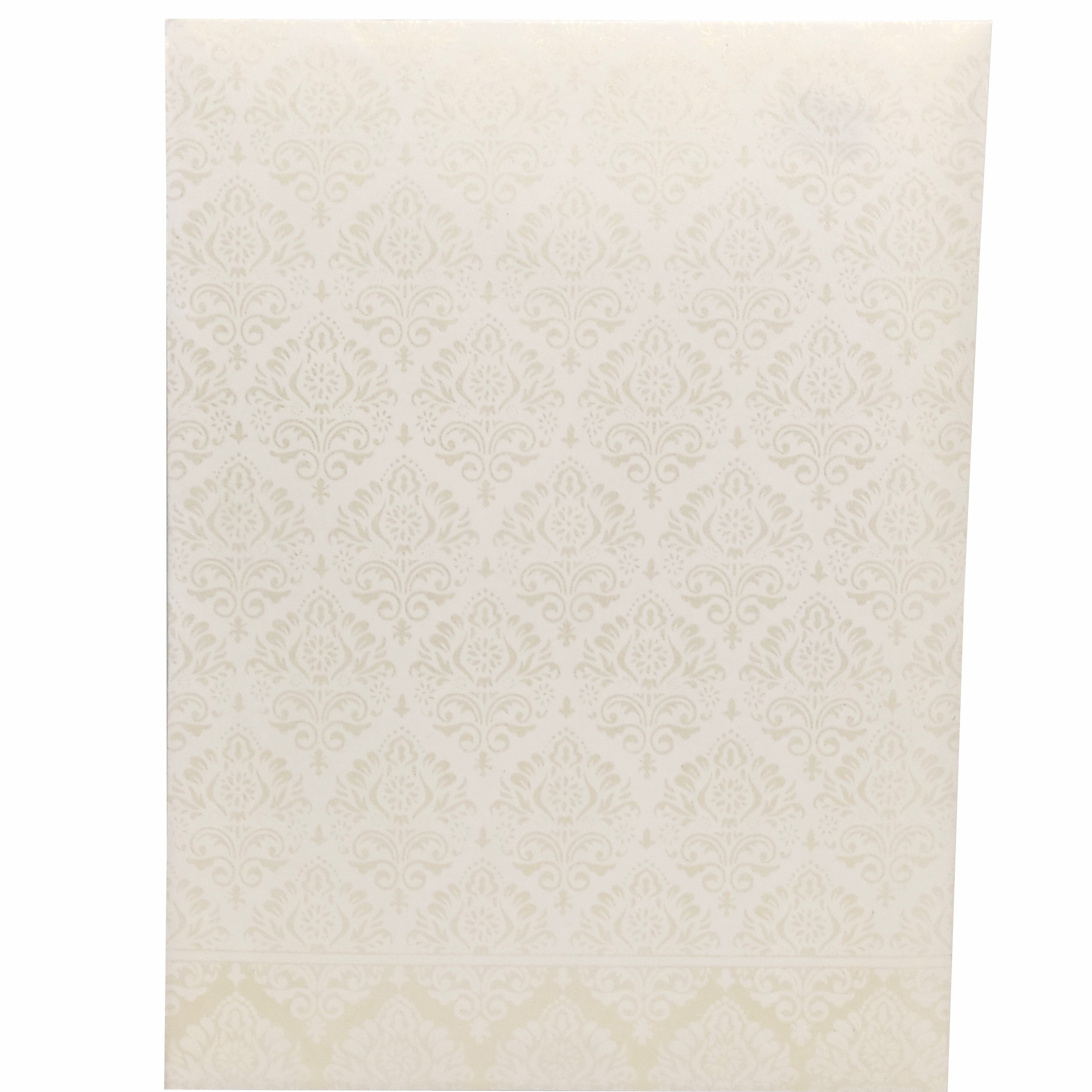 White Laser Cut Premium Design In Gold Wolly-KNK1004G