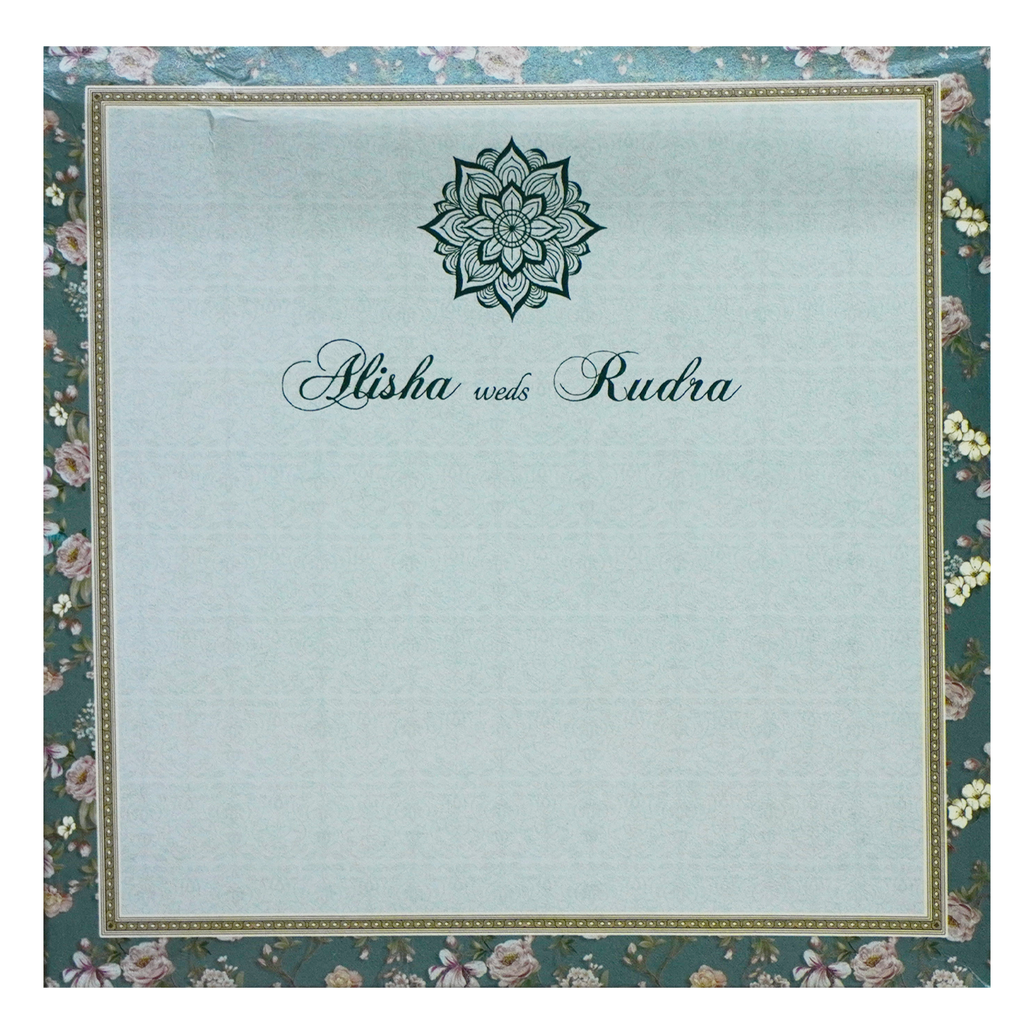 Grey Green Floral Invitation Card-King of Cards