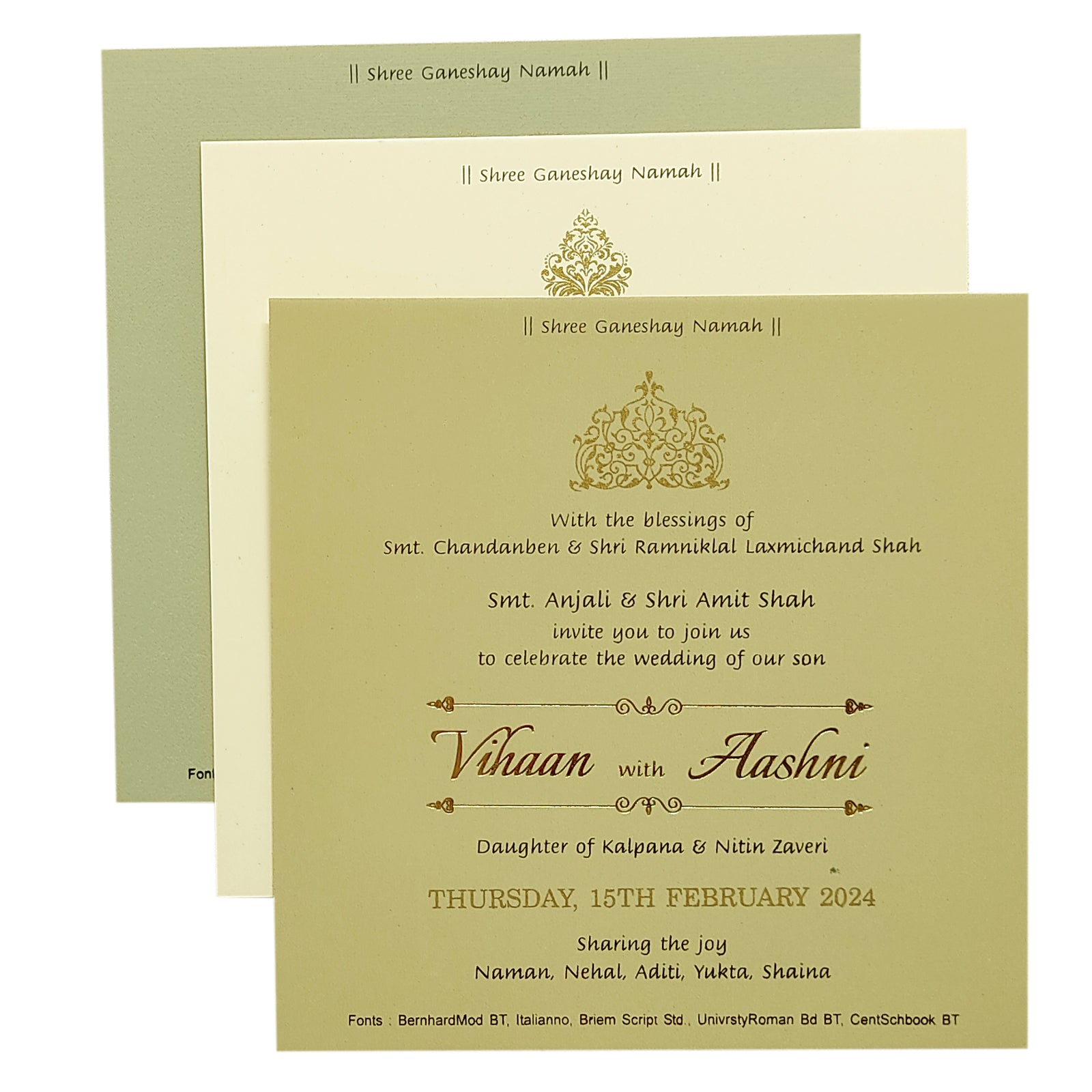 Sandal Door Padded Invitation Card-KRC29680