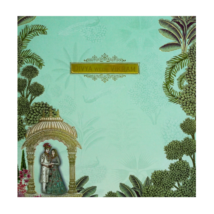 Green Traditional Nameplate Invitation Card-King of Cards