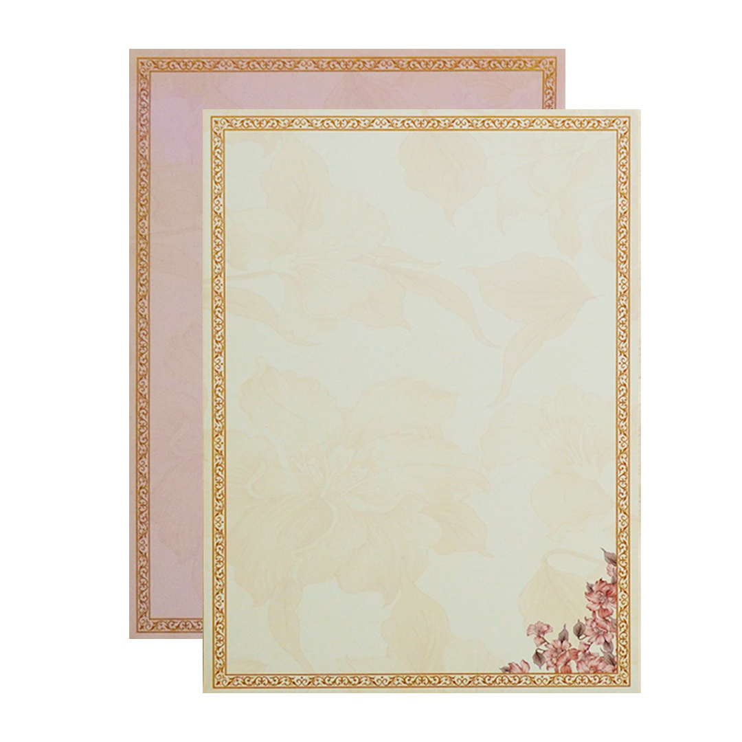 Peach Hibiscus Floral Door Invitation-KNKC4081