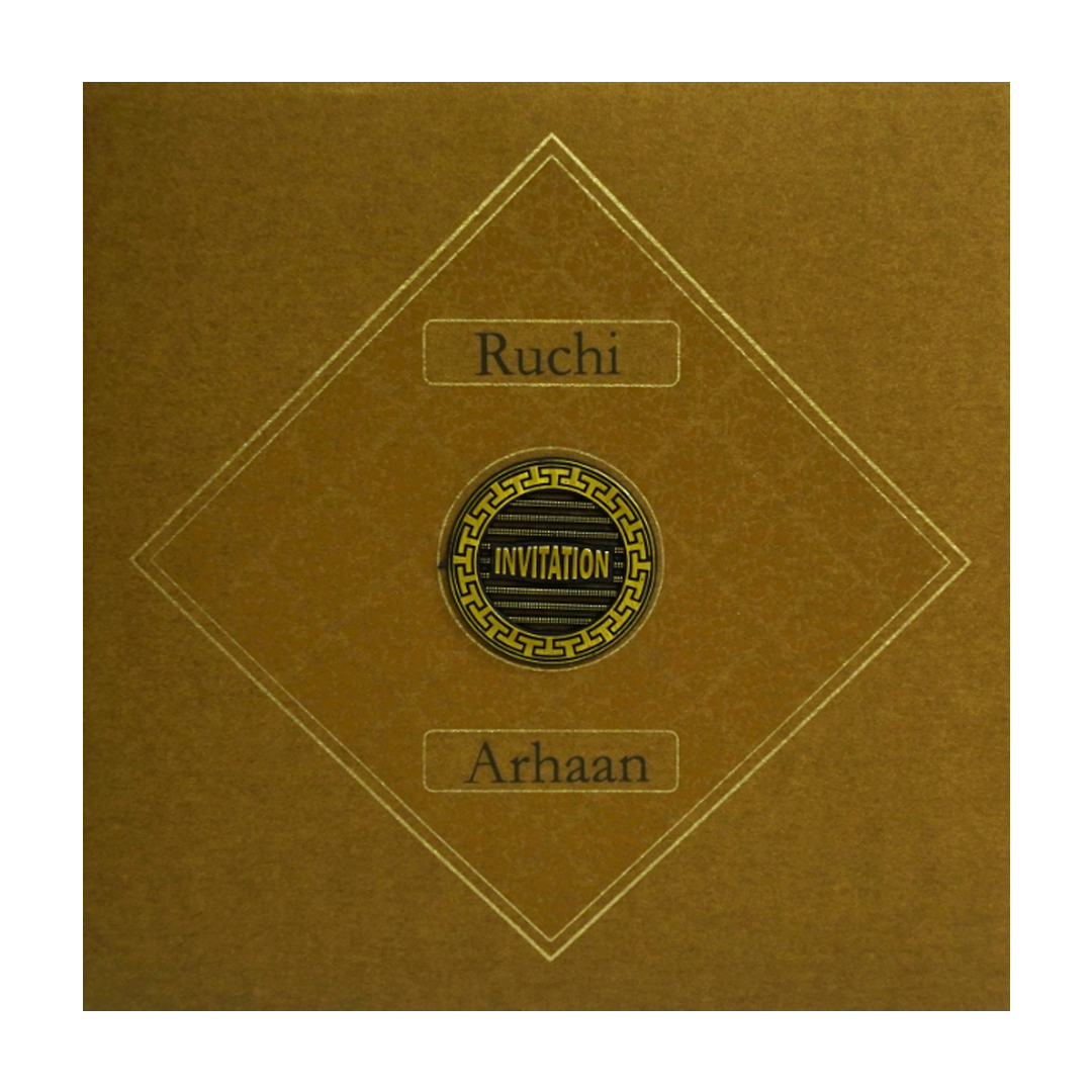 Brown Pattern Wedding Invitation-KRC30141