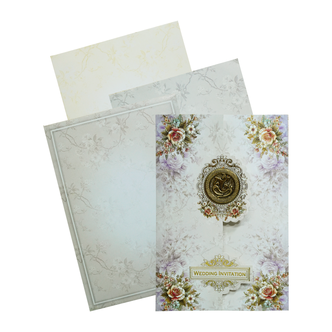 Lavender Floral Wedding Card-KNBL1703