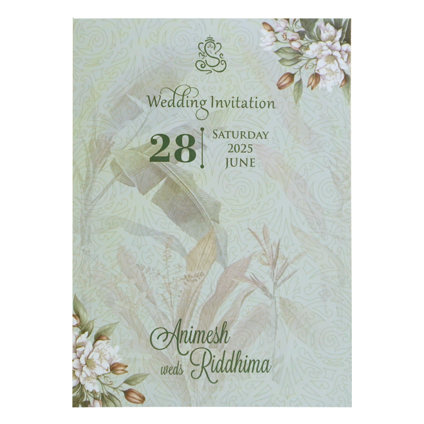 Pastel Light Blue Padded Invitation-King of Cards