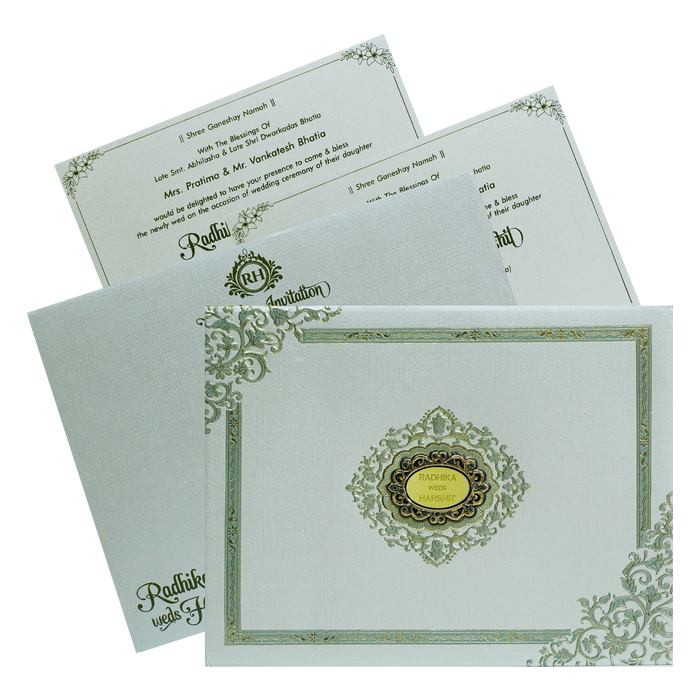 Celebrate in style with customized Greyish Green Floral Invitation Order now! ?WhatsApp Support ?Express Delivery.