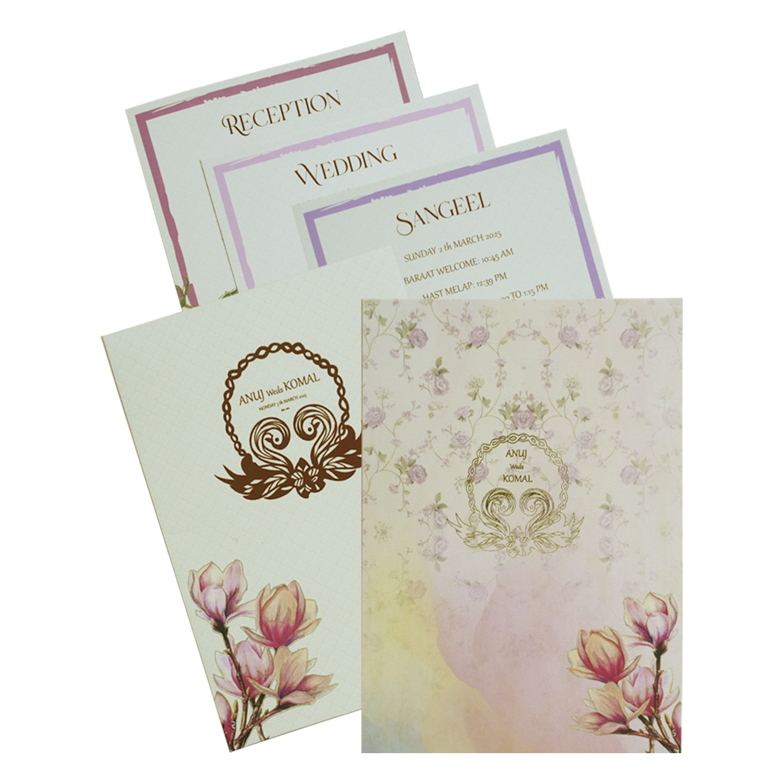 Pink Floral Marriage Card-King of Cards