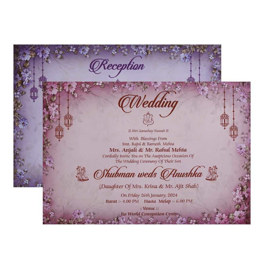 Light Blue Padded Wedding Invitation Card-KRB8240