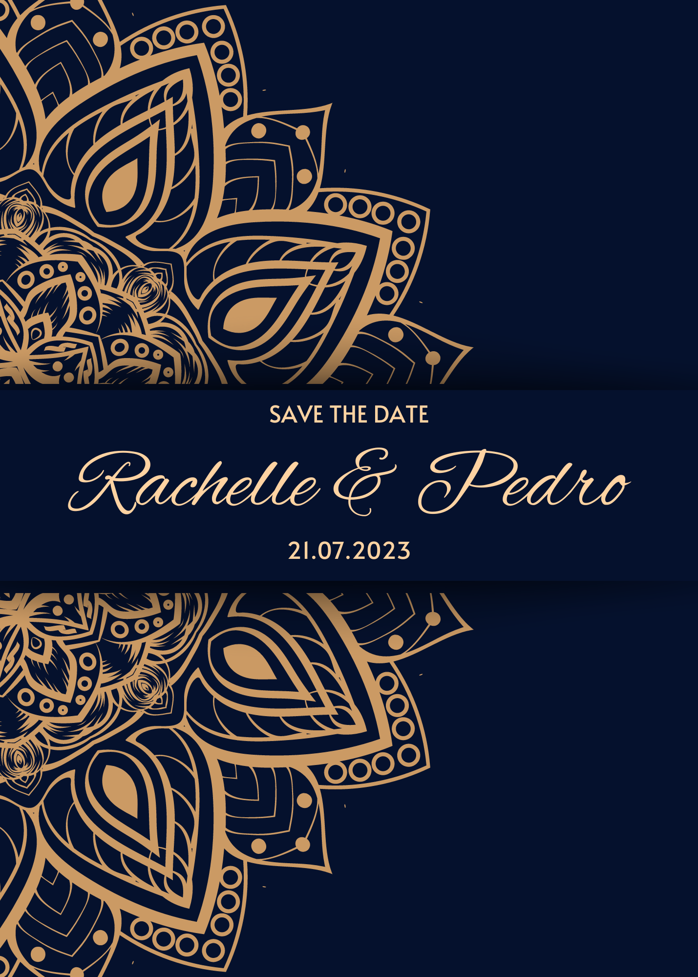 Traditional Blue Aesthetic Wedding Invitation-EINK0007