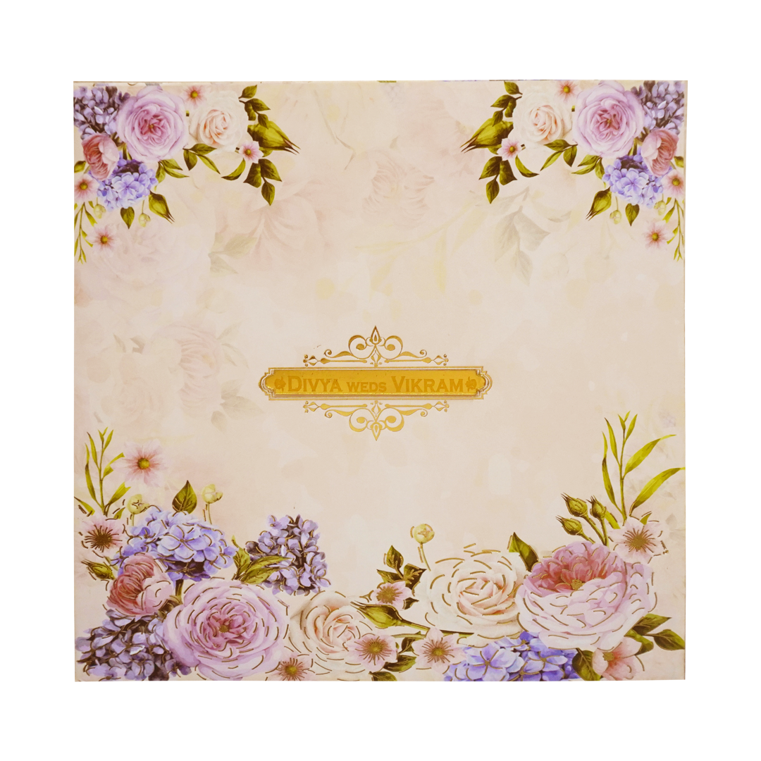 Pastel Pink Floral Sonnet Offset Print Design With Name Plate-KNSN6701P