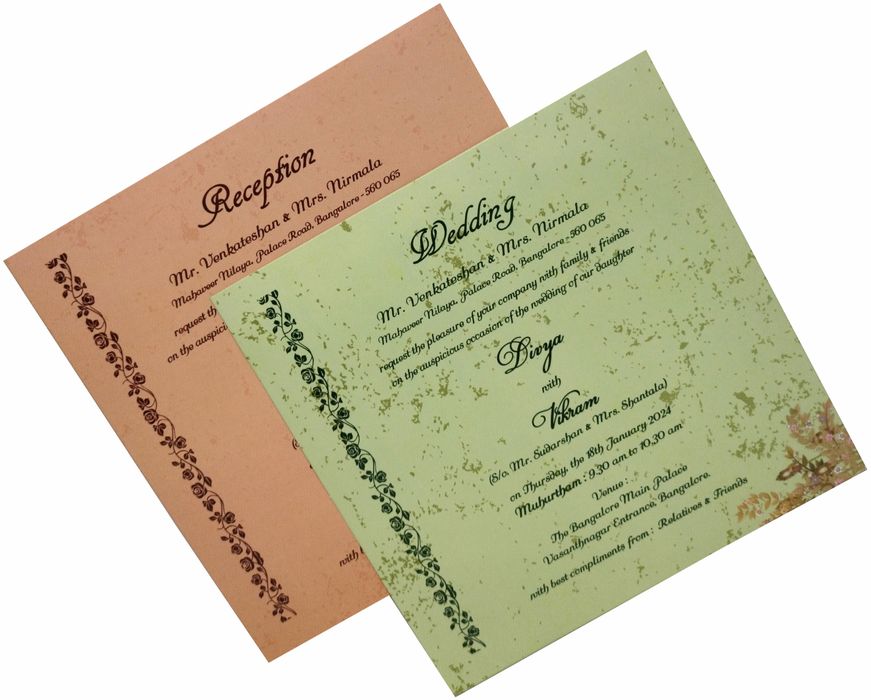 Brown Padded Floral Gold Foiling Print With Open Door Type-KNPO5518N-King of Cards