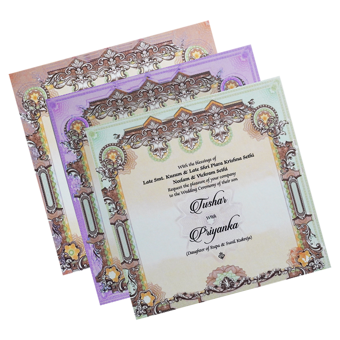 Pale Pink Wedding Invitation-King of Cards