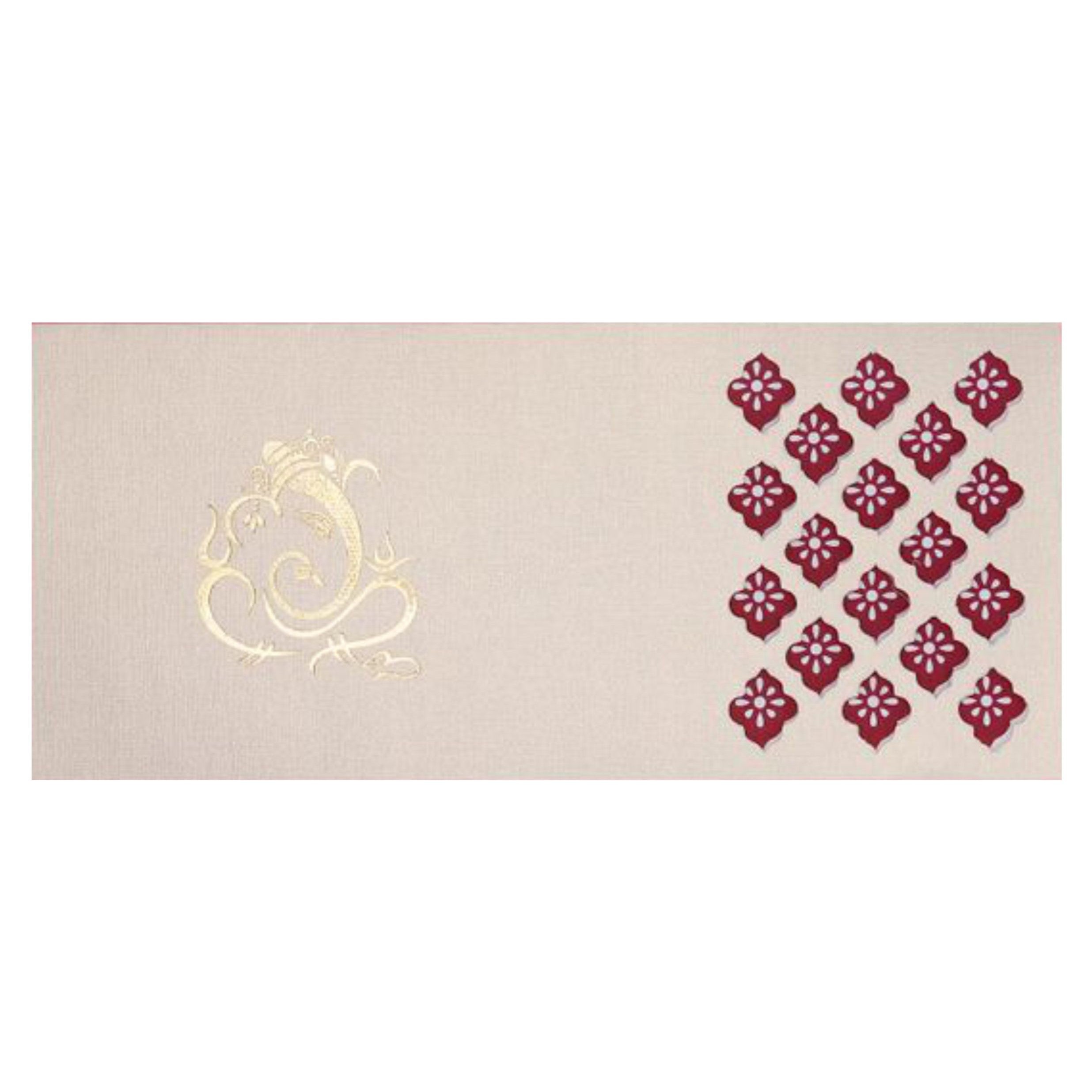 Cream Die Cut Ganesha Invite-KNSPM302