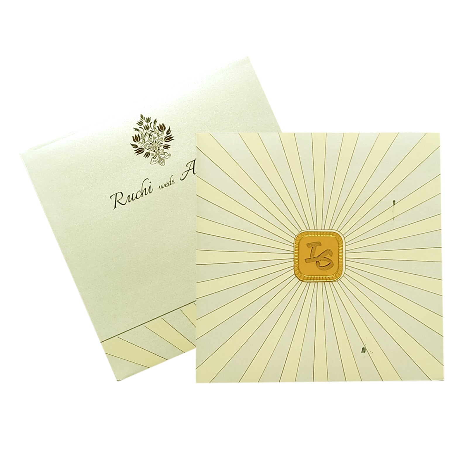 Cream Geometric Design Invitation Card-KRC29262