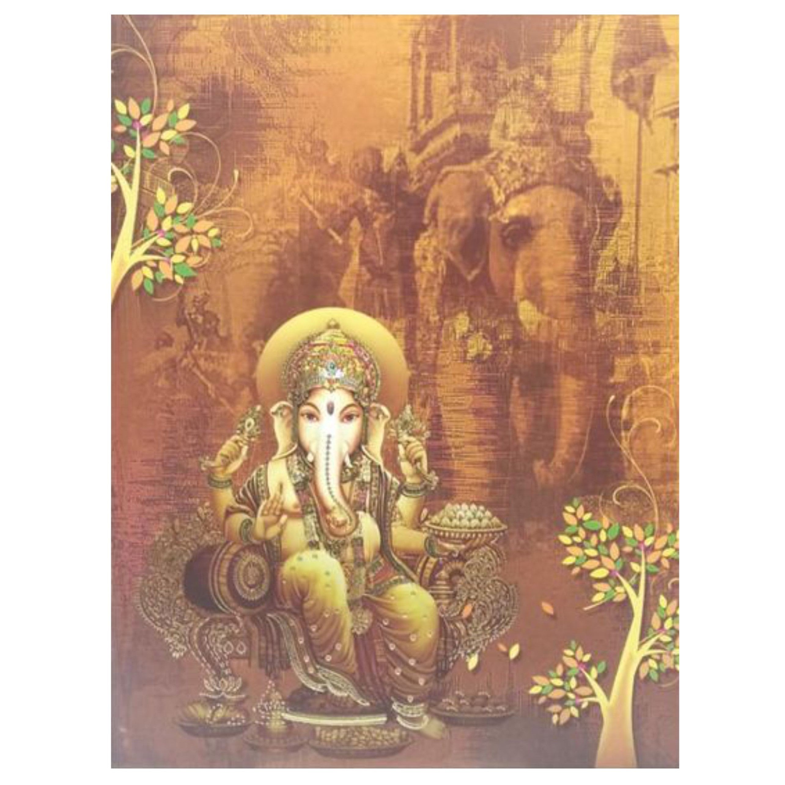 Sandal Shaded Offset With Ganesha And Elephant Background-KNKJ1084