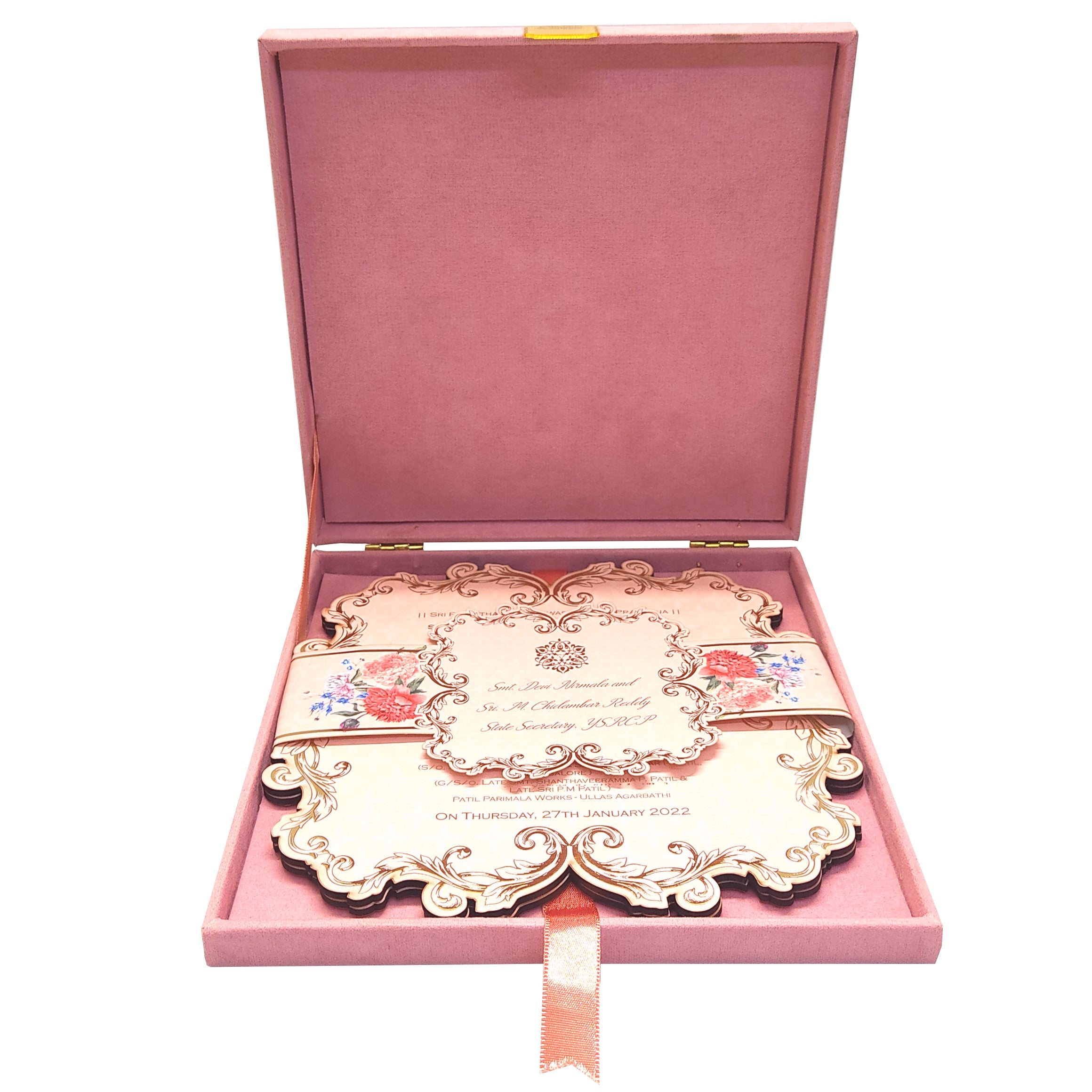 Pink Box Invitation Card-KNKUP050