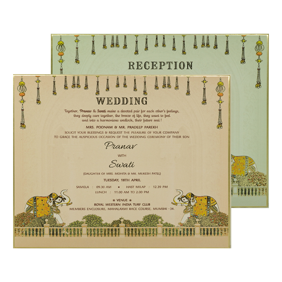 Regal Arch Elephant Wedding Invitation Box-KMMEX8330