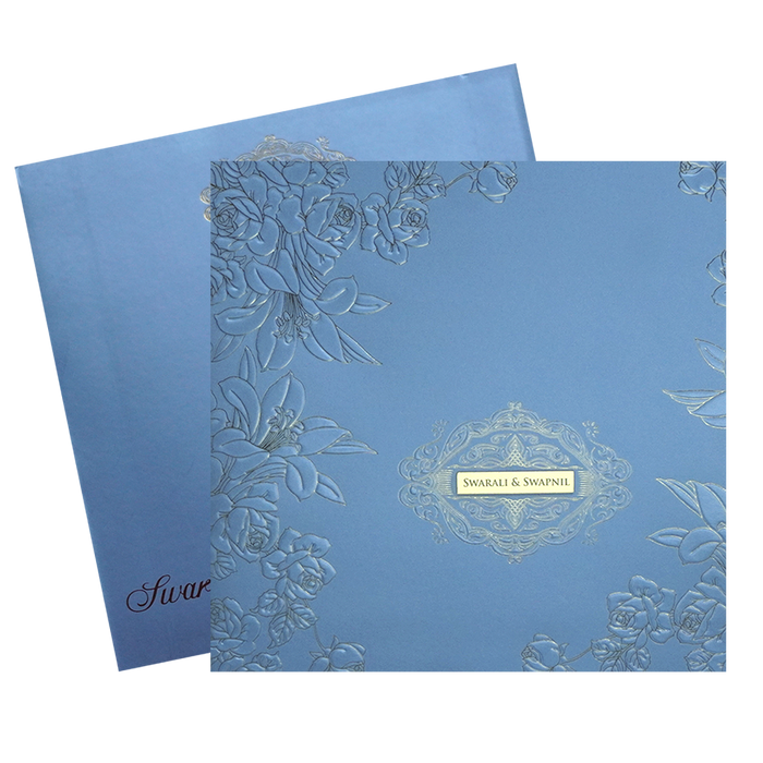 Light Blue Rose Wedding Card-King of Cards