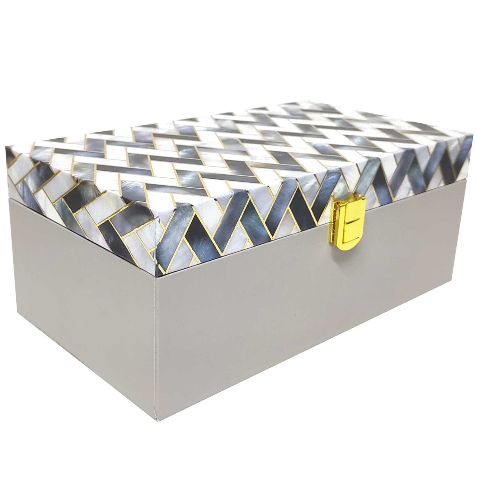 White And Grey Designer Box Invitation-KBX0101